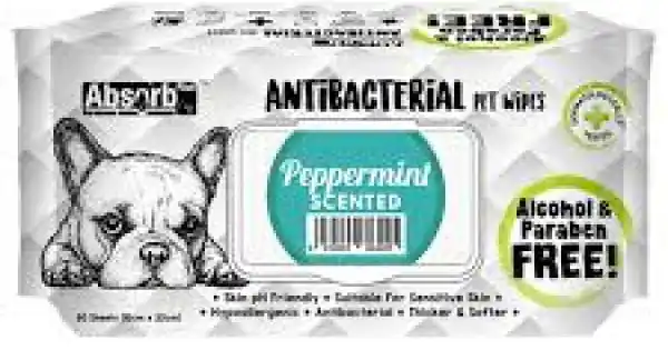 Servetele umede Absorb Plus Antibacterial, PEPPERMINT, 80 buc Reducere extra