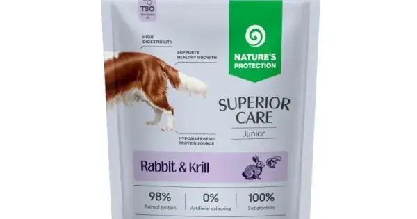 Reducere extra Superior Care Grain Free Junior Hrana Umeda cu Iepure si Krill in Sos 85 Gr