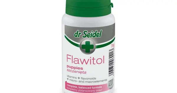 Ieftin Supliment pentru caini in crestere talie mica si medie, Flawitol Puppy, Dr. Seidel, 120 tablete