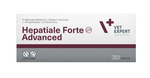 Supliment pentru caini si pisici cu afectiuni hepatice Vet Expert Hepatiale Forte Advanced, 30 tablete Nu rata