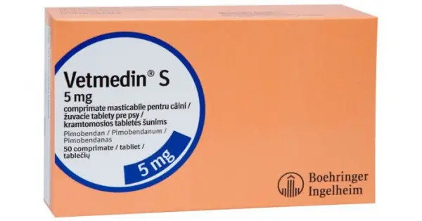 Reduceri Tratament pentru insuficiena cardiaca congestiva la caini, VETMEDIN 5MG, 50 comprimate