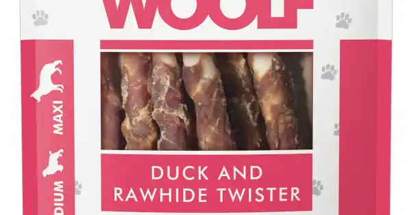 Super ofertă WOOLF DOG SNACKS Duck and Rawhide Twister 100g