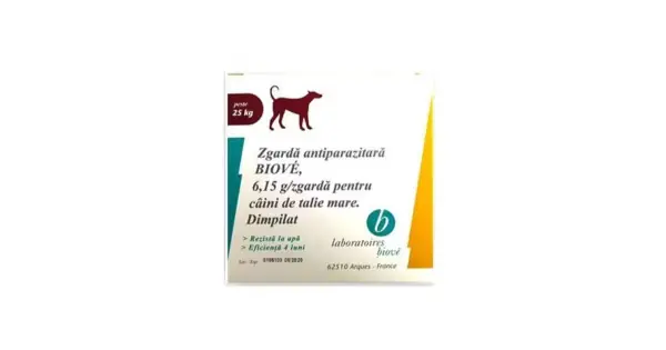 Zgarda antiparazitara pentru caini peste 24 kg Biove Super ofertă