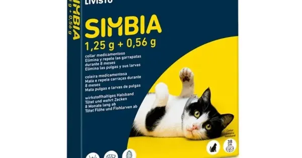 Discount Zgarda antiparazitara pentru pisici, Simbia, protectie impotriva capuselor timp de 8 luni