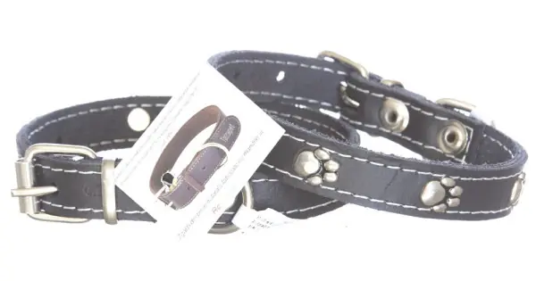 Bestseller Zgarda din piele, neagra, cu strasuri, 1,4 cm x 30 cm, nr 0