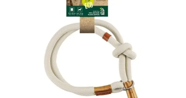 Zgarda pentru caini Eco M-Pets, alba, ajustabila, 0.6 cm x 35 cm Preț redus