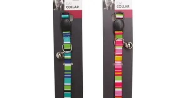 Plată sigură Zgarda pentru pisici reglabila cu clopotel detasabil, 20-30 cm x 1 cm