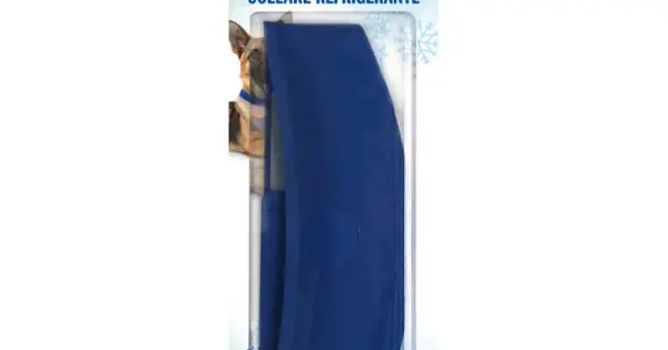 Preț mic Zgarda racoritoare, albastra, din nylon umpluta cu gel Non Toxic, 46-56 cm