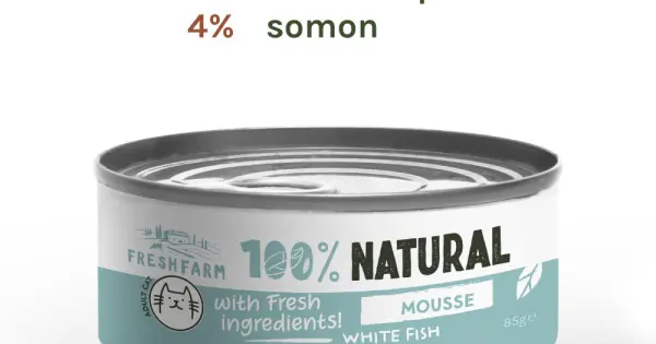 Fresh Farm Mousse pate, cu peste, hrana umeda pentru pisici, fara cereale, 85 gr Chilipir
