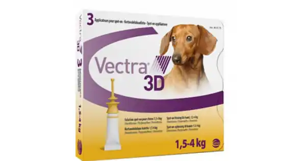 Ofertă specială Vectra 3D 1.5-4 kg, antiparazitar extern pentru caini intre 1.5-4 kg, 1 pipeta