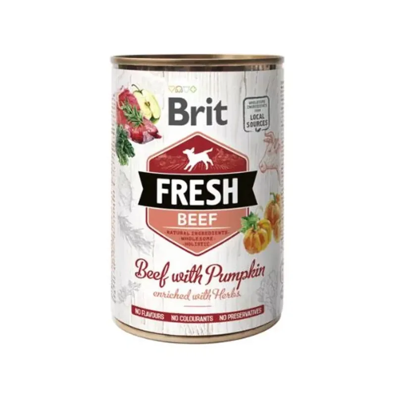Reduceri Brit Fresh Beef With pumpkin conservă 6x400 g