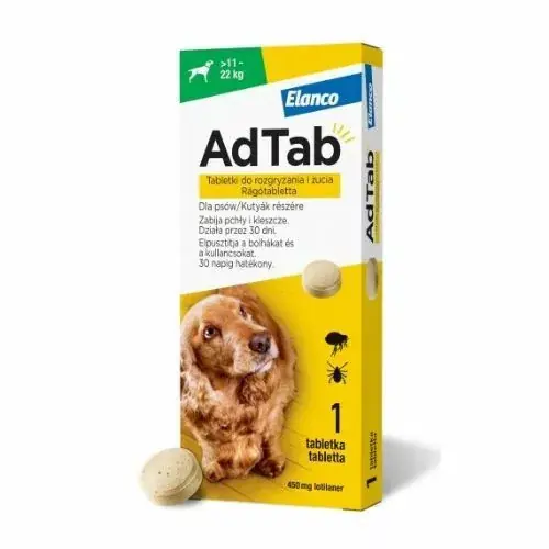 Disponibil imediat AdTab Comprimat masticabil Câini pentru 11-22 kg 1 buc