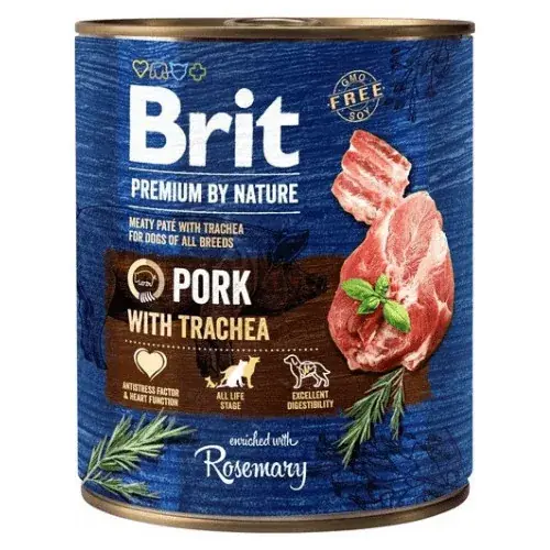 Cel mai bun preț Brit Premium by Nature Adult Pork with Trachea conservă 6x400 g