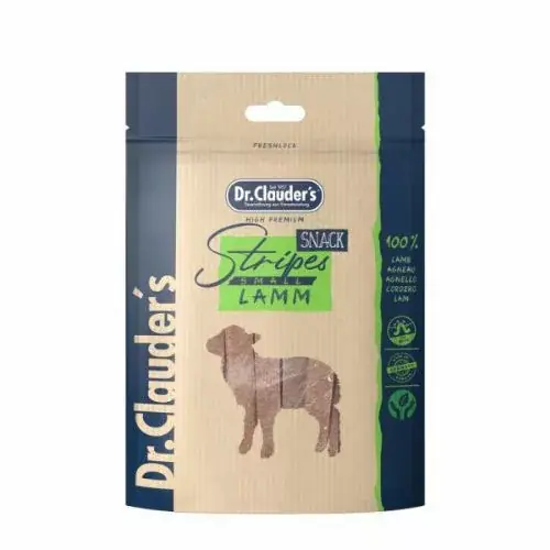 Ieftin Dr.Clauder‘s Dog Recompensă Stripes Small Lamb strips 80 g