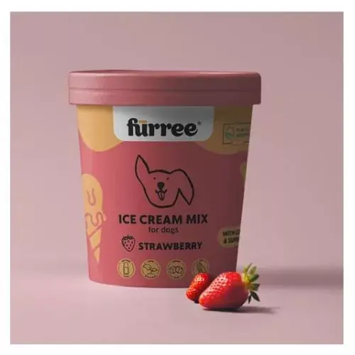 Cumpără online Fürree pudră de înghețată pentru câini with collagen Strawberry 60 g