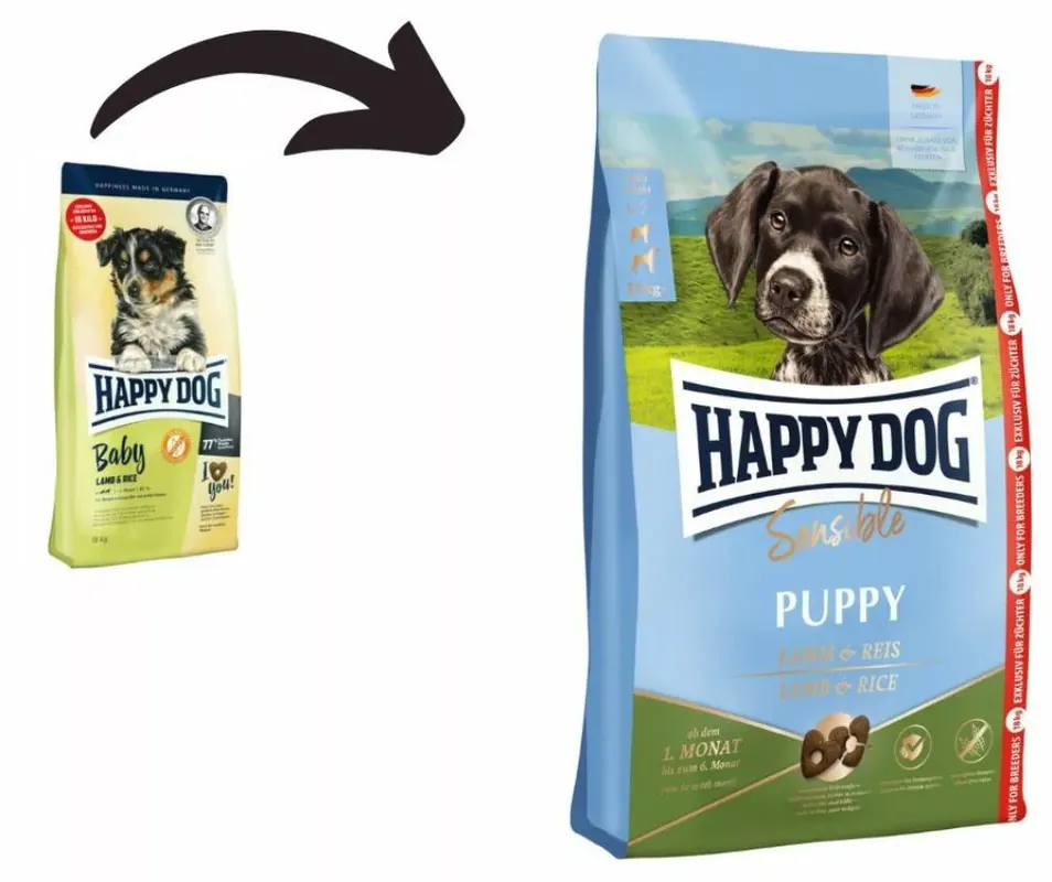 Reducere de preț Happy Dog Profesional Supreme Puppy Lamb & Rice 18 kg