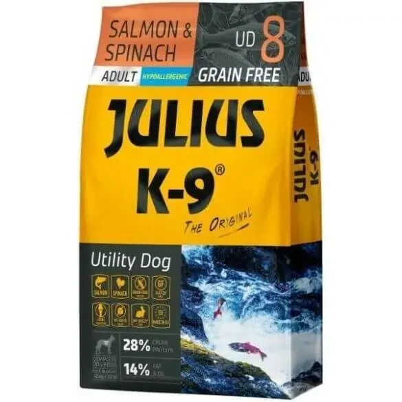 Julius-K9 GF Hypoallergenic Utility Dog Adult Salmon & Spinach 2x10 kg Cumpără acum
