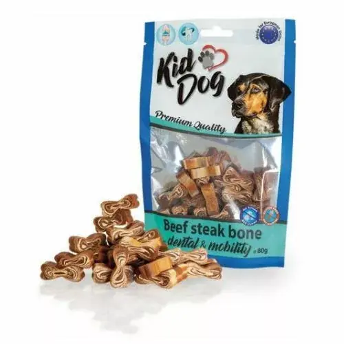 KidDog Beef Steak Bone Dental&Mobility Recompensă 80 g Ultima șansă