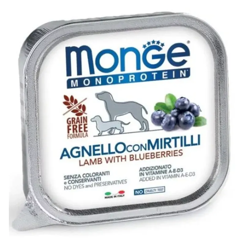 Ofertă limitată Monge Dog Monoprotein Fruits Pateu lamb-cranberry 12x150 g