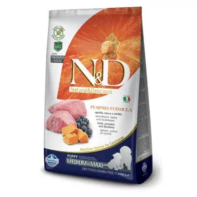 N&D Dog Grain Free lamb&cranberry with pumpkin puppy medium/maxi 2x 12 kg hrană pentru câini Reducere