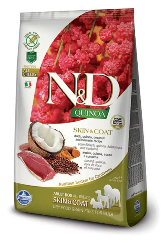 N&D Dog Grain Free Quinoa Skin&Coat Duck 800 g Expediere rapidă