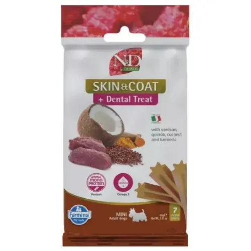 Preț mic N&D Quinoa Dog Recompensă Skin&coat Venison Adult Mini 60 g