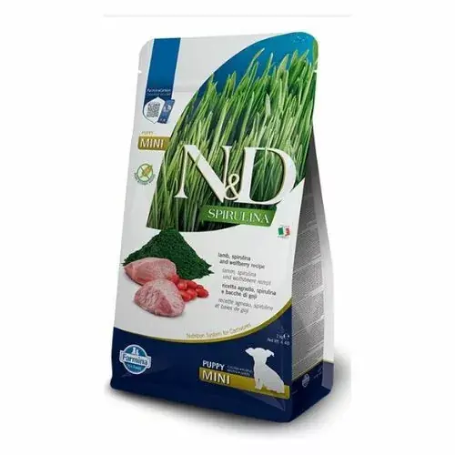 N&D Spirulina Dog Lamb Puppy Mini Hrană pentru câini 2 kg Disponibil imediat
