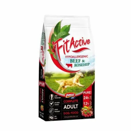 Panzi FitActive PURE Hypoallergenic Beef Rosehip hrană uscată 12 kg Ieftin