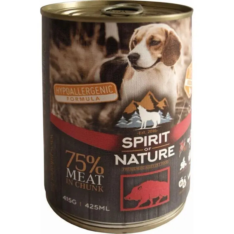 Retur ușor Spirit of Nature Dog conservă With wild boar 24x800 g