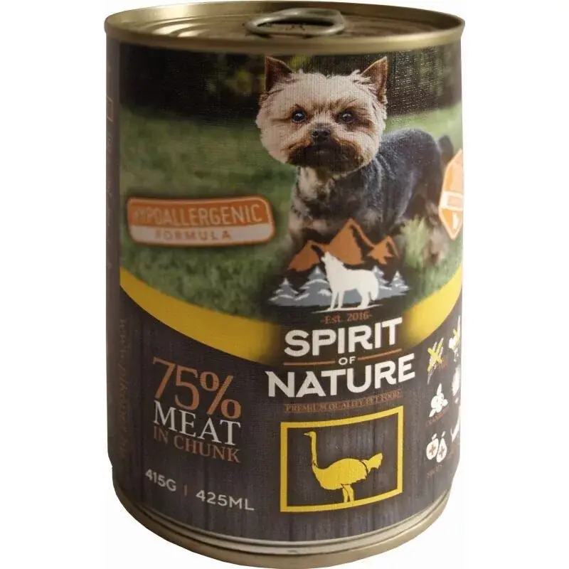 Ofertă specială Spirit of Nature Dog conservă With ostrich 24x415 g