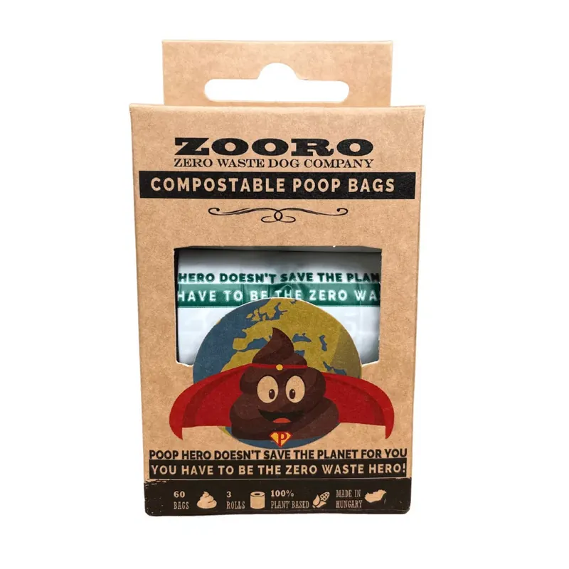 Zooro PoopHero Biodegradabil Pungă igienică, 20 buc ambalaj Nu rata