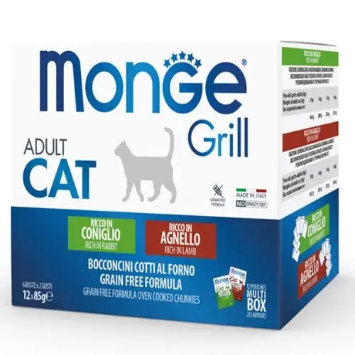 Monge Cat Grill Multibox Adult rabbit-lamb 12x85 g Cumpărături sigure