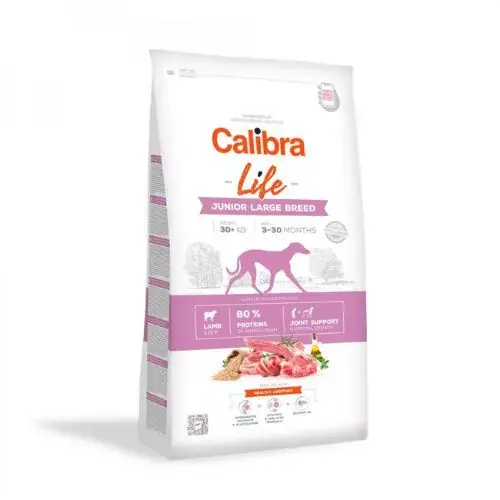 Calibra Dog Life Junior Large Breed Lamb hrană uscată pentru câini 12 kg Expediere rapidă