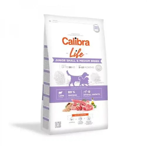Preț mic Calibra Dog Life Junior Small & Medium Breed Lamb hrană pentru câini 2,5 kg