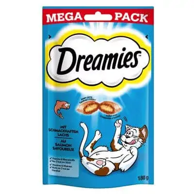 Dreamies Mega Pack Umplut recompense With salmon (180 g) Preț mic