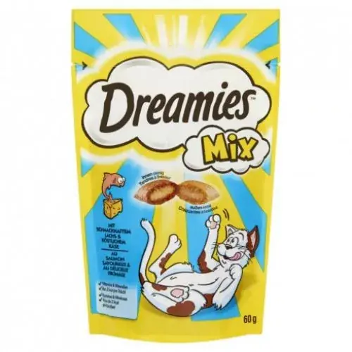 Plată securizată Dreamies Mix Umplut recompense Fish/Cheese (60 g)