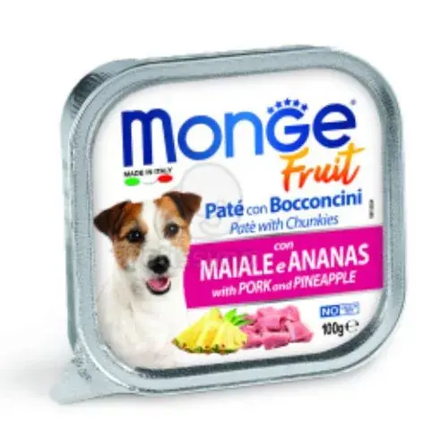 Monge Dog Fruit Pateu & Chunkies Pork Pineapple 100 g Livrare rapidă