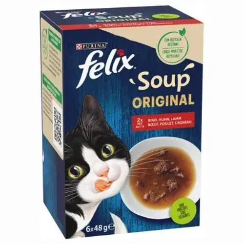 Discount FELIX Soup Original Selecție tradițională în sos hrană umedă pentru pisici 6x48g