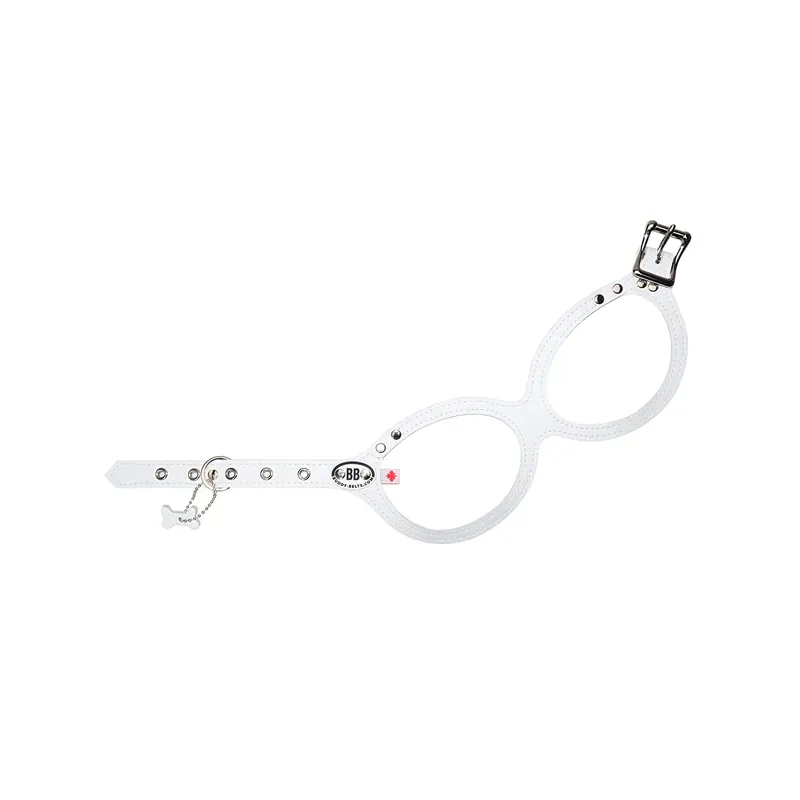 Ham din piele pentru câini Buddy Belts - Luxury Whitecap - alb Noutate