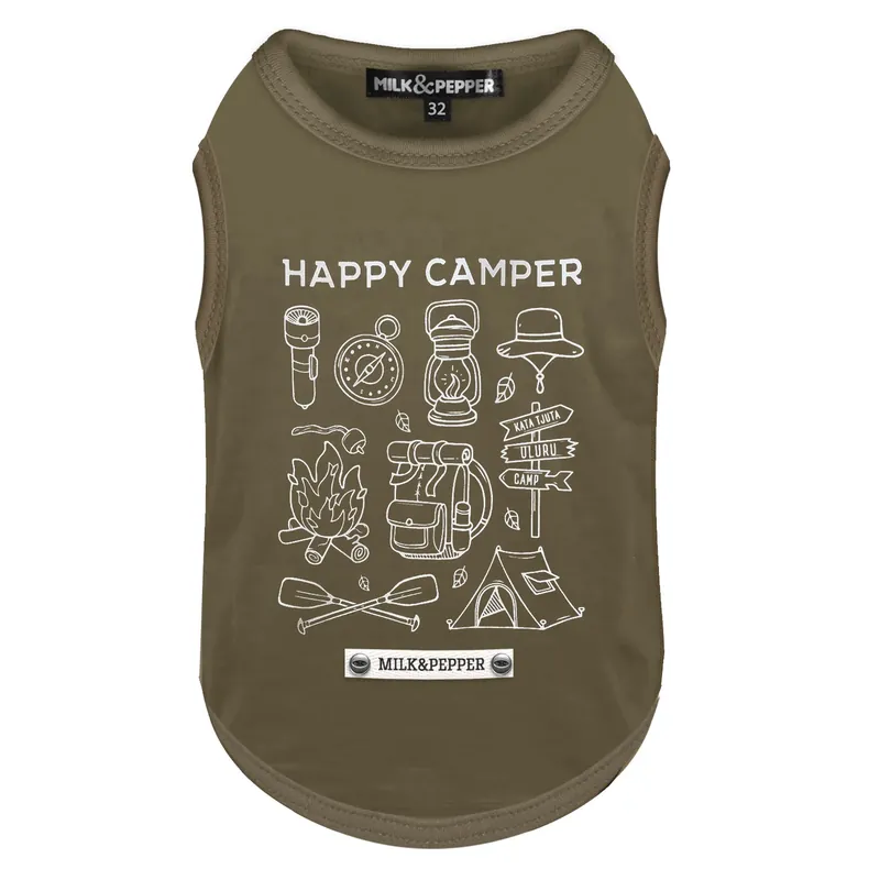 Preferatul clienților Milk & Pepper - tricou pentru câini Miki Happy Camper