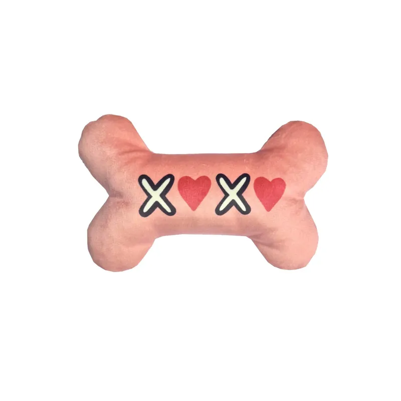 Suck Right! Love Bone XOXO – Jucărie pluș pentru câini Retur ușor