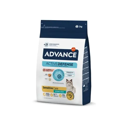 Advance Cat Sterilizat Sensitive Somon și orez, hrana uscata pisici, 3KG Noutate