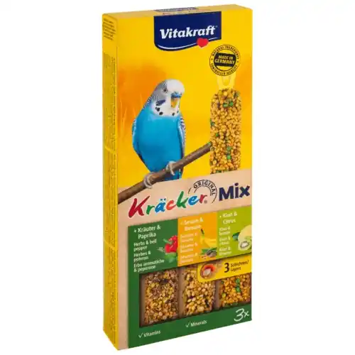 Vitakraft Baton Kracker Trio Ardei/Susan/Kiwi, suplimente perusi, 90G Ultima șansă