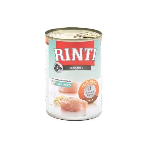 Expediere rapidă Rinti Sensible cu Pui si Orez, hrana umeda caini, 400G