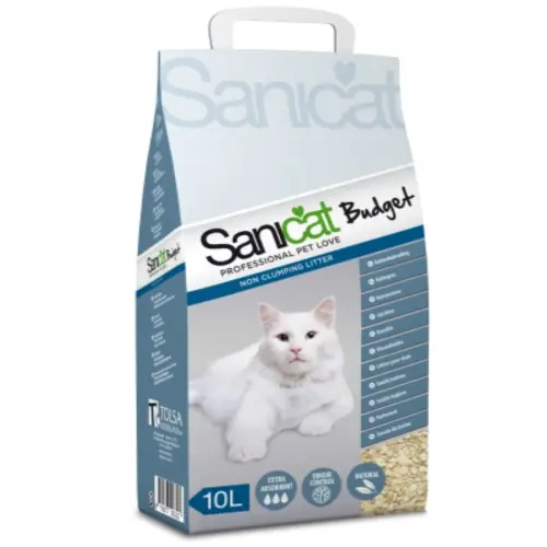 Nisip pentru litiera Sanicat Budget, nisip igienic pisici, 10L Mai ieftin