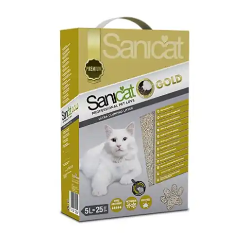 Sanicat Nisip Gold Baby Powder, nisip igienic pisici, 5L Premium