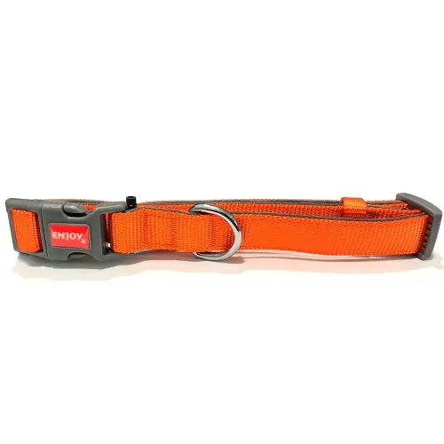 Ofertă Enjoy Zgarda portocalie pentru caini din nylon si neopren, 42-62 cm