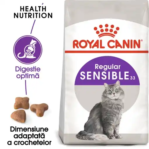 Reducere specială Royal Canin Sensible Adult, hrana uscata pisica, digestie optima, 400G