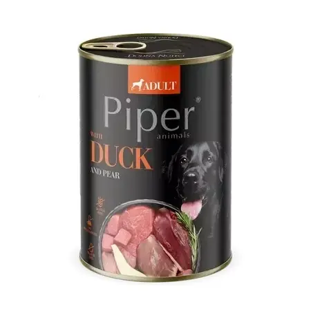 Comandă acum PIPER DOG- Carne de rata si pere, hrana umeda caini, 800G