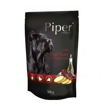 Cel mai vândut PLIC PIPER DOG FICAT DE VITA SI CARTOFI 500G